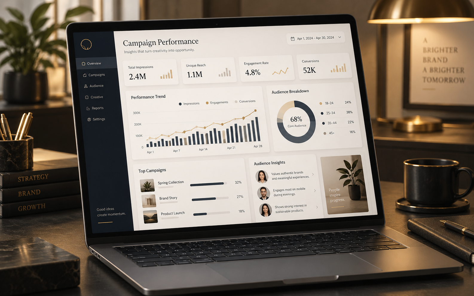 Illustrative digital advertising campaign dashboard